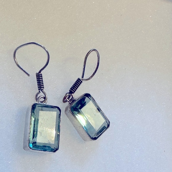 Aquamarine Silver Earrings - Picture 3 of 4